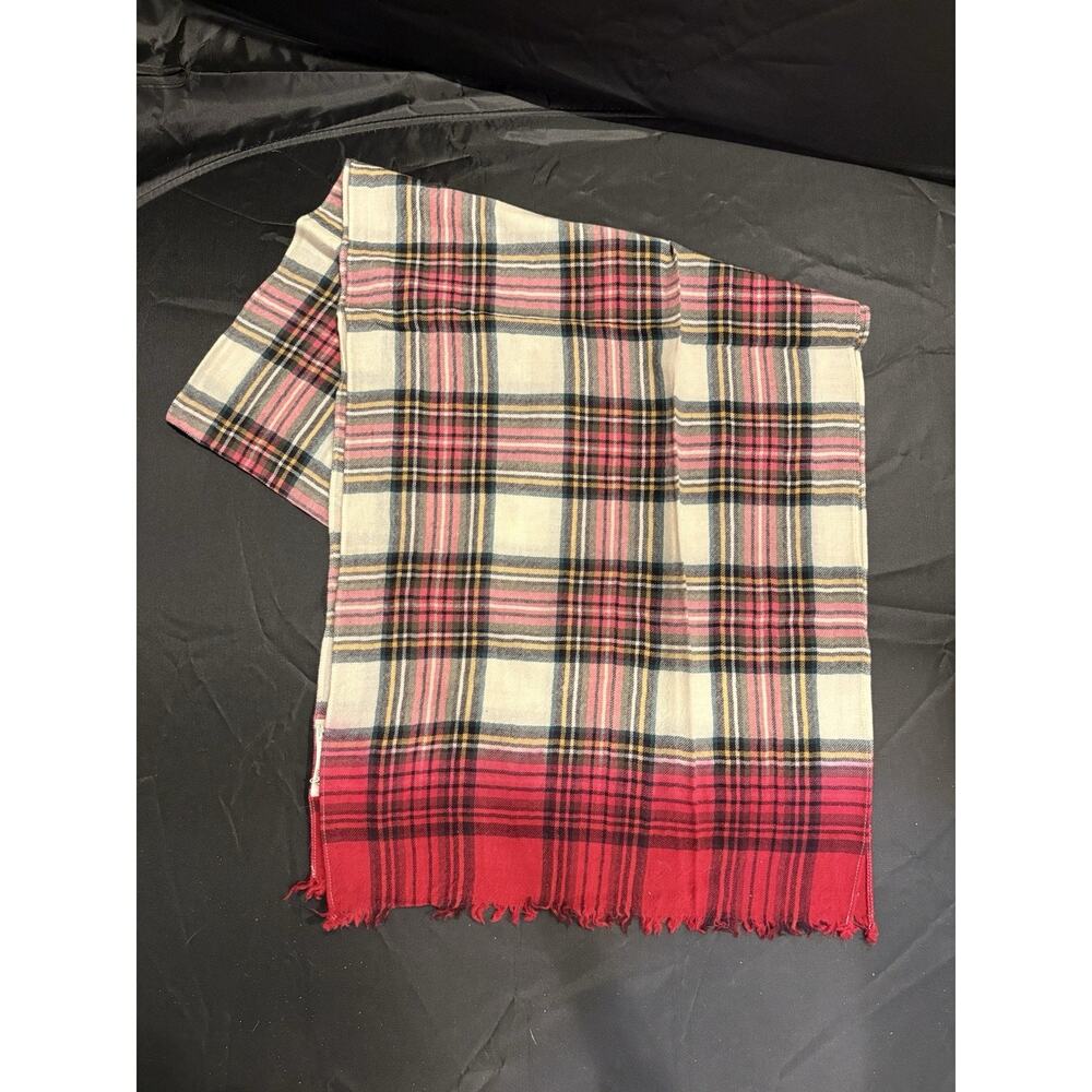Bonpoint Kids Plaid Scarf 80% Wool 20% Cashmere 66” X 16” Unisex Lightweight